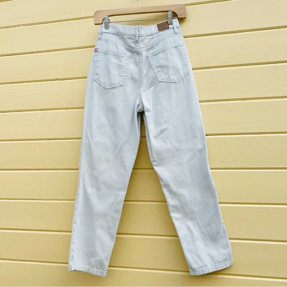 BDG Railroad Pinstripe Button Fly Slim Straight White Jean Pants Size 26 - Picture 1 of 5